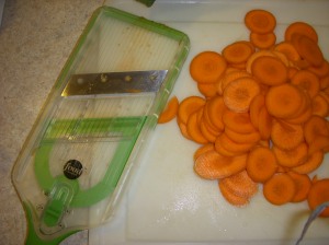 You can slice the carrots using a mandoline!